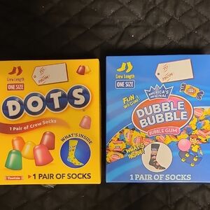 SET of Dubble Bubble and Dots Crew Socks - Multicolor